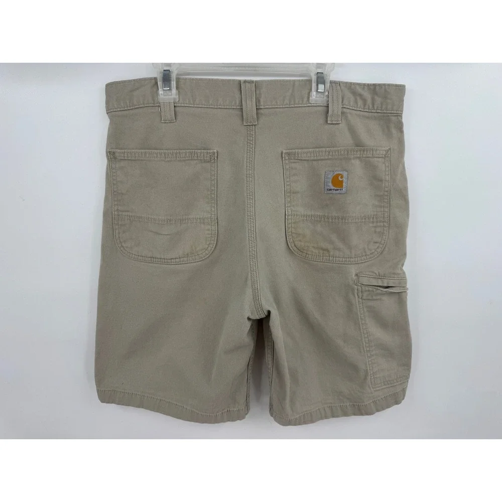 Carhartt Mens Relaxed Fit Canvas Work Shorts Khaki Tan 102514-232 Size 33